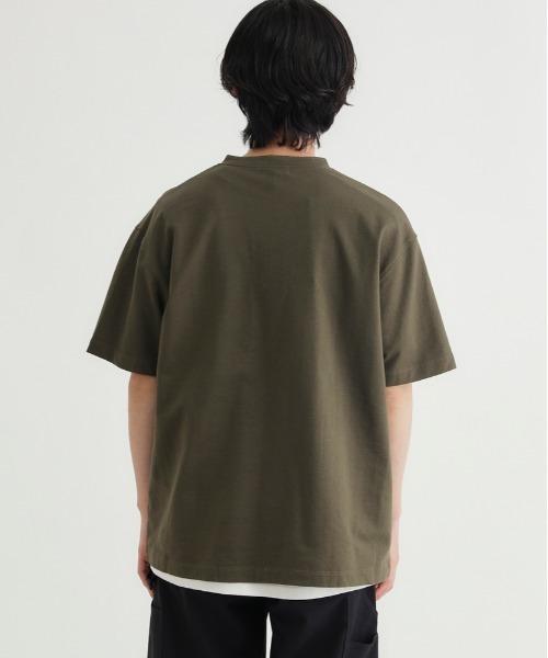 BACK NUMBER（バックナンバー）の「BACK NUMBER(バックナンバー)ヘンリーネックＴシャツ（Tシャツ/カットソー・メンズ・ホワイト/オリーブ/ブラック・S/M/L/XL）」の20枚目の写真
