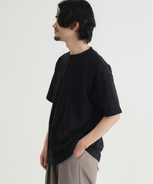 BACK NUMBER（バックナンバー）の「BACK NUMBER(バックナンバー)ヘンリーネックＴシャツ（Tシャツ/カットソー・メンズ・ホワイト/オリーブ/ブラック・S/M/L/XL）」の13枚目の写真