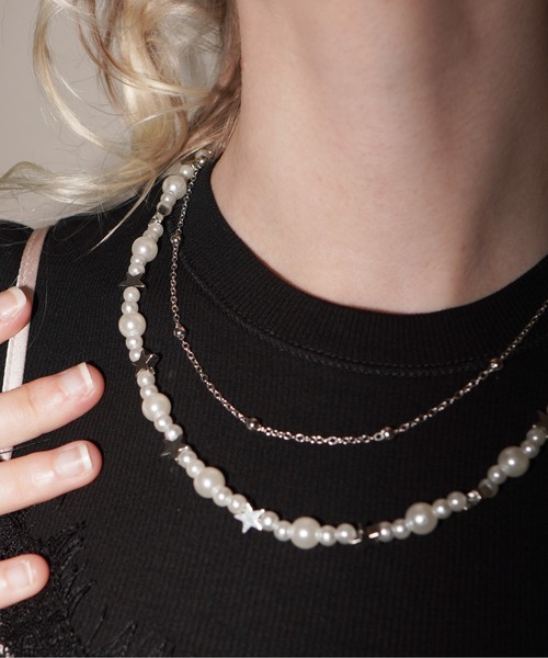 IMARI（イマリ）の「【 IMARI / イマリ 】 パール スター 2連 ネックレス（ネックレス・レディース・ホワイト・FREE）」の4枚目の写真