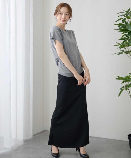 DAYRA(デイラ)の「ソリッドカラー サイド タック 半袖 プルオーバー(Tシャツ/カットソー・レディース・イエロー/ラベンダー/ベージュ/ホワイト/ブラック/グレー・FREE)」の14枚目の写真