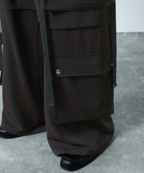 RAGEBLUE(レイジブルー)の「Design Cargo Wide Straight Pants / PEカーゴワイドストレートパンツ(カーゴパンツ・メンズ・ブラック/グレー・LARGE/MEDIUM)」の15枚目の写真