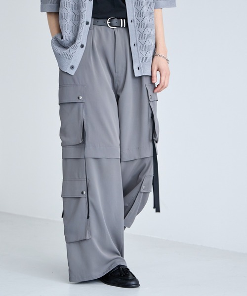 RAGEBLUE(レイジブルー)の「Design Cargo Wide Straight Pants / PEカーゴワイドストレートパンツ(カーゴパンツ・メンズ・ブラック/グレー・LARGE/MEDIUM)」の22枚目の写真