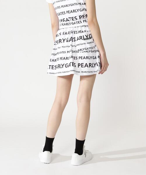 PEARLY GATES(パーリーゲイツ)の「【PEARLY GATES】ランダムロゴボーダー柄 スムース風ミニカノコ(スカート・レディース・ホワイト系その他・MEDIUM/SMALL/LARGE)」の5枚目の写真