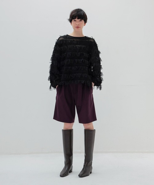 DRESSLAVE(ドレスレイブ)の「royal flannel half pants(ロイヤルフランネルハーフパンツ)(その他パンツ・レディース・ネイビー/プラム・38)」の7枚目の写真