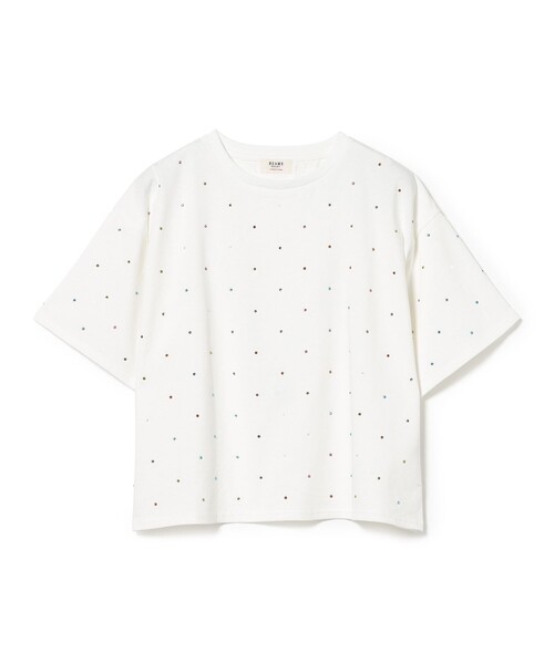BEAMS HEART(ビームスハート)の「カラフル ラインストーン Tシャツ(Tシャツ/カットソー・レディース・オフホワイト/ブラック/ダークグリーン・FREE)」の10枚目の写真