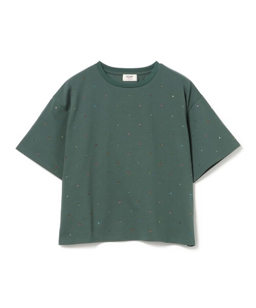 BEAMS HEART(ビームスハート)の「カラフル ラインストーン Tシャツ(Tシャツ/カットソー・レディース・オフホワイト/ブラック/ダークグリーン・FREE)」の18枚目の写真