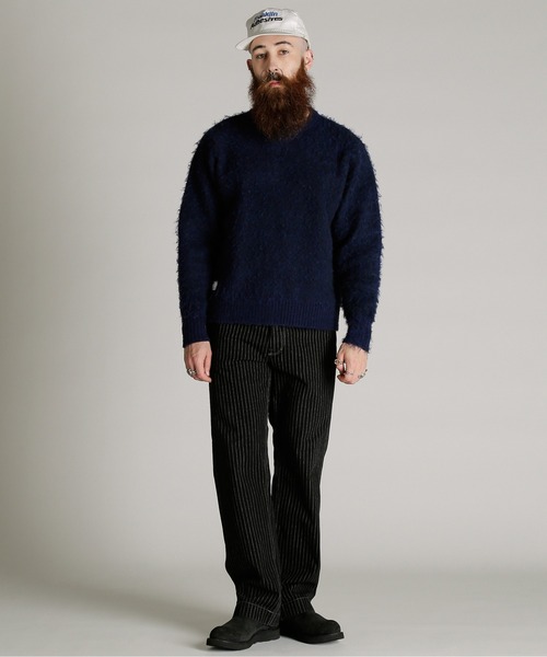 Schott(ショット)の「Schott/ショット/SHAGGY CREW KNIT/シャギー クルー ニット(ニット/セーター・メンズ・ワイン/グリーン/ネイビー・M/L/XL)」の10枚目の写真