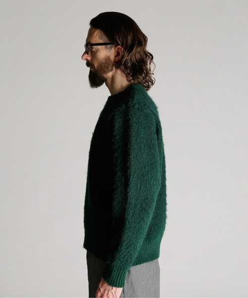 Schott(ショット)の「Schott/ショット/SHAGGY CREW KNIT/シャギー クルー ニット(ニット/セーター・メンズ・ワイン/グリーン/ネイビー・M/L/XL)」の4枚目の写真