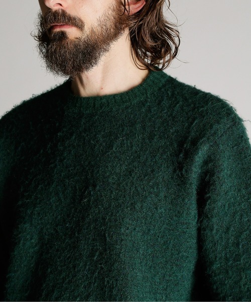 Schott(ショット)の「Schott/ショット/SHAGGY CREW KNIT/シャギー クルー ニット(ニット/セーター・メンズ・ワイン/グリーン/ネイビー・M/L/XL)」の6枚目の写真