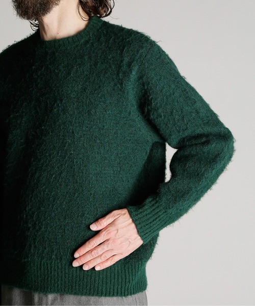 Schott(ショット)の「Schott/ショット/SHAGGY CREW KNIT/シャギー クルー ニット(ニット/セーター・メンズ・ワイン/グリーン/ネイビー・M/L/XL)」の7枚目の写真