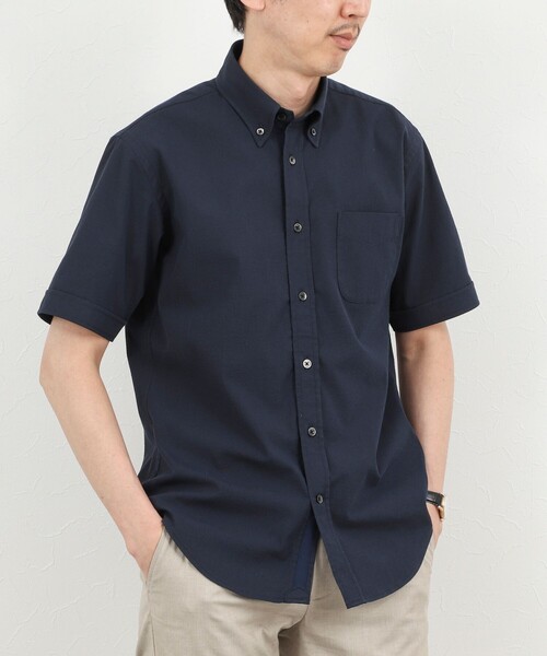 NOLLEY’S(ノーリーズ)の「《ビジカジ対応》COOLMAX シアサッカーテープ ボタンダウン半袖シャツ 26SS(シャツ/ブラウス・メンズ・ブルー系その他/ネイビー/ホワイト/ベージュ系その他・S/M/L/XL)」の2枚目の写真