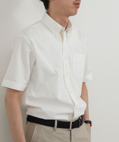 NOLLEY’S(ノーリーズ)の「《ビジカジ対応》COOLMAX シアサッカーテープ ボタンダウン半袖シャツ 26SS(シャツ/ブラウス・メンズ・ブルー系その他/ネイビー/ホワイト/ベージュ系その他・S/M/L/XL)」の6枚目の写真
