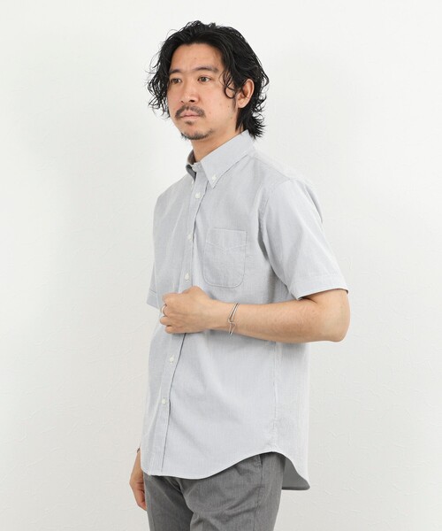 NOLLEY’S(ノーリーズ)の「《ビジカジ対応》COOLMAX シアサッカーテープ ボタンダウン半袖シャツ 26SS(シャツ/ブラウス・メンズ・ブルー系その他/ネイビー/ホワイト/ベージュ系その他・S/M/L/XL)」の22枚目の写真