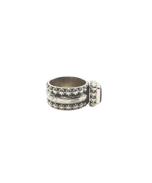 Indian Jewelry(インディアンジュエリー)の「THEATER シアター スクエアストーンネイティブデザインシルバーリング Made in USA(リング・レディース・シルバー・#11/#13)」の4枚目の写真