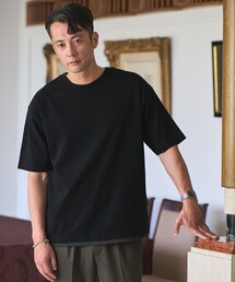 ピケ フェイクレイヤード クルーネック 半袖 Tシャツ