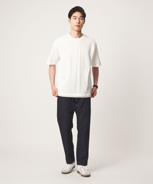 green label relaxing（グリーンレーベルリラクシング）の「ピケ フェイクレイヤード クルーネック 半袖 Ｔシャツ（Tシャツ/カットソー・メンズ・ブラック/ピンク/ホワイト・XL/S/M/L）」の13枚目の写真