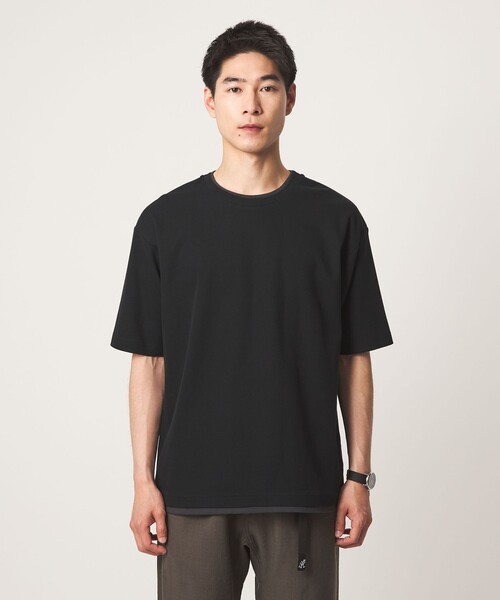 green label relaxing（グリーンレーベルリラクシング）の「ピケ フェイクレイヤード クルーネック 半袖 Ｔシャツ（Tシャツ/カットソー・メンズ・ブラック/ピンク/ホワイト・XL/S/M/L）」の16枚目の写真