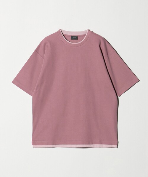 green label relaxing（グリーンレーベルリラクシング）の「ピケ フェイクレイヤード クルーネック 半袖 Ｔシャツ（Tシャツ/カットソー・メンズ・ブラック/ピンク/ホワイト・XL/S/M/L）」の19枚目の写真