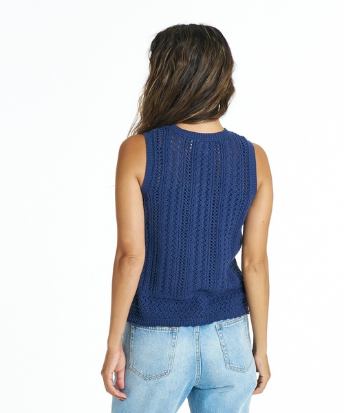 ROXY（ロキシー）の「ROXY TIDE OVER TANK ノースリーブニット 【2026年夏モデル】/ロキシー（ニット/セーター・レディース・ナチュラル/ブラック/インディゴブルー・LARGE/MEDIUM/SMALL）」の9枚目の写真