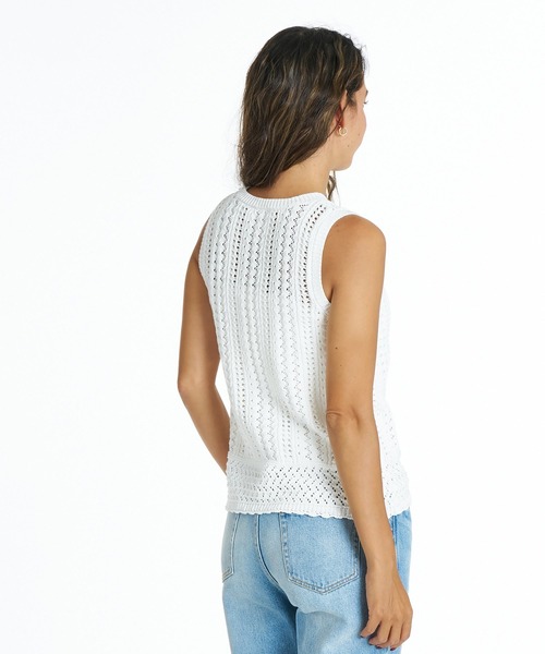 ROXY（ロキシー）の「ROXY TIDE OVER TANK ノースリーブニット 【2026年夏モデル】/ロキシー（ニット/セーター・レディース・ナチュラル/ブラック/インディゴブルー・LARGE/MEDIUM/SMALL）」の7枚目の写真