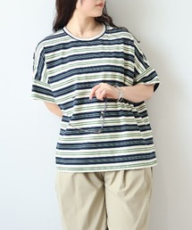 【M~5L】【UVカット】マルチボーダーTシャツ