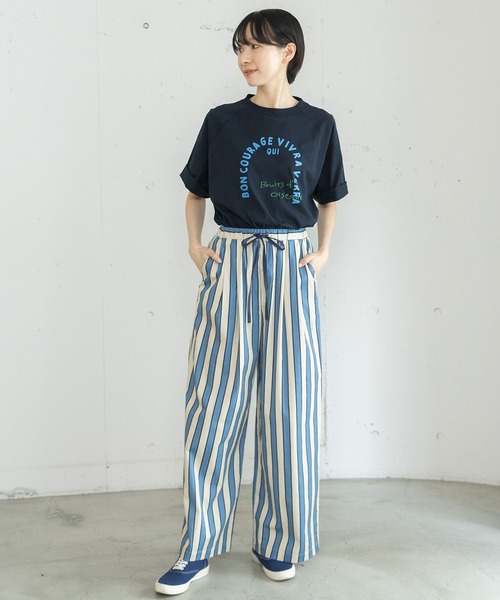 POU DOU DOU(プードゥドゥ)の「アーチロゴプリントラグランプルオーバー(Tシャツ/カットソー・レディース・オートミール/ネイビー/レッド・3)」の17枚目の写真