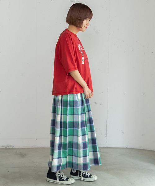 POU DOU DOU(プードゥドゥ)の「アーチロゴプリントラグランプルオーバー(Tシャツ/カットソー・レディース・オートミール/ネイビー/レッド・3)」の22枚目の写真