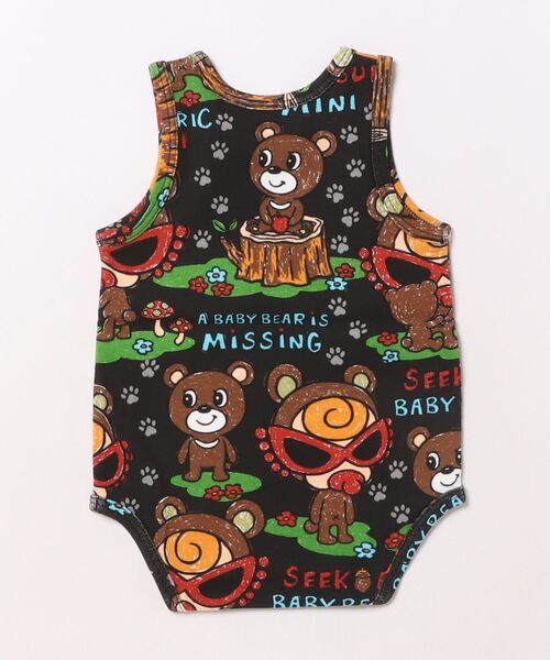 HYSTERIC MINI（ヒステリックミニ）の「SEEK A BABY BEAR総柄 ノースリーブロンパース（ロンパース・キッズ・ホワイト系その他/ブラック系その他・70/80）」の3枚目の写真