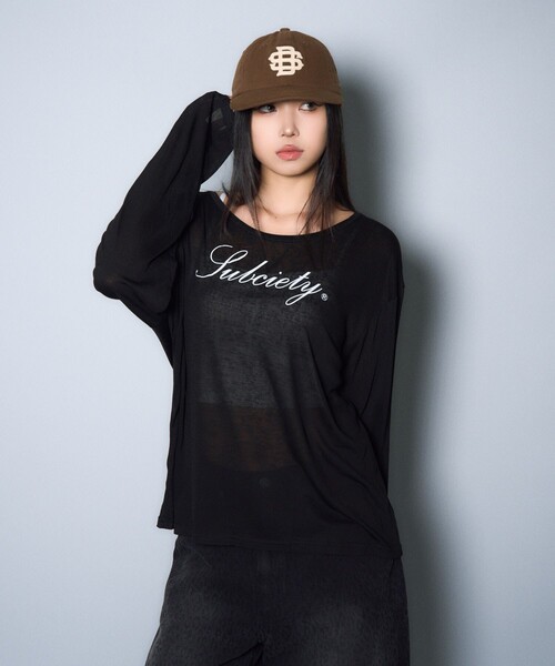 Subciety（サブサエティ）の「Off-shoulder sheer top（Tシャツ/カットソー・レディース・ブラック/ホワイト・FREE）」の22枚目の写真