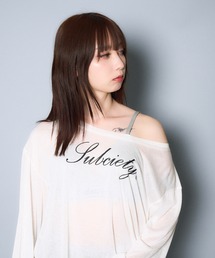 Off-shoulder sheer top
