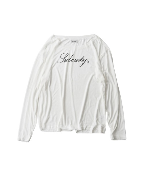 Subciety（サブサエティ）の「Off-shoulder sheer top（Tシャツ/カットソー・レディース・ブラック/ホワイト・FREE）」の3枚目の写真