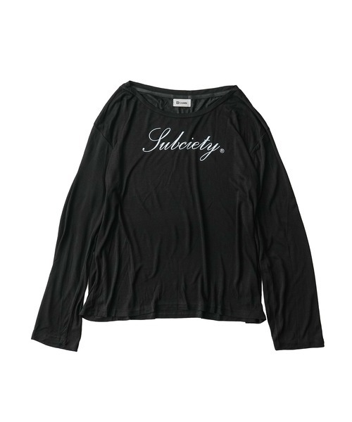 Subciety（サブサエティ）の「Off-shoulder sheer top（Tシャツ/カットソー・レディース・ブラック/ホワイト・FREE）」の4枚目の写真