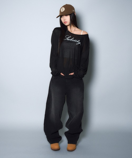 Subciety（サブサエティ）の「Off-shoulder sheer top（Tシャツ/カットソー・レディース・ブラック/ホワイト・FREE）」の10枚目の写真