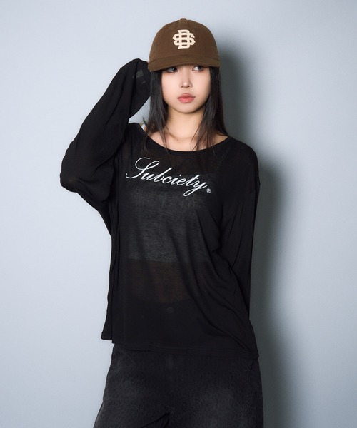 Subciety（サブサエティ）の「Off-shoulder sheer top（Tシャツ/カットソー・レディース・ブラック/ホワイト・FREE）」の15枚目の写真