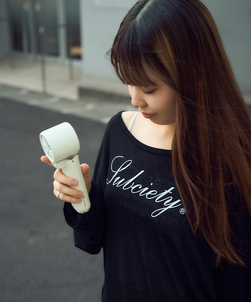 Subciety（サブサエティ）の「Off-shoulder sheer top（Tシャツ/カットソー・レディース・ブラック/ホワイト・FREE）」の12枚目の写真