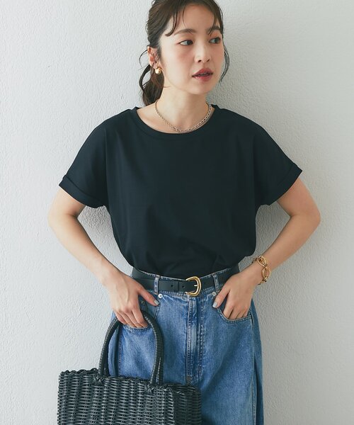 La boutique BonBon(ラブティックボンボン)の「ターンバックカットソー(Tシャツ/カットソー・レディース・ネイビー/オフホワイト/ピンク/ブラック/モカ・FREE)」の21枚目の写真