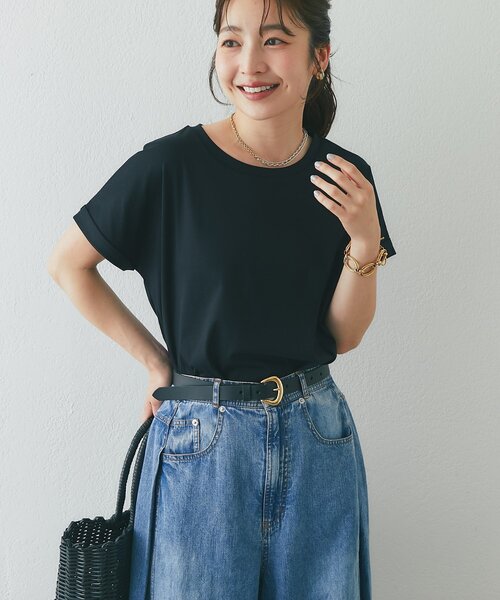 La boutique BonBon(ラブティックボンボン)の「ターンバックカットソー(Tシャツ/カットソー・レディース・ネイビー/オフホワイト/ピンク/ブラック/モカ・FREE)」の22枚目の写真