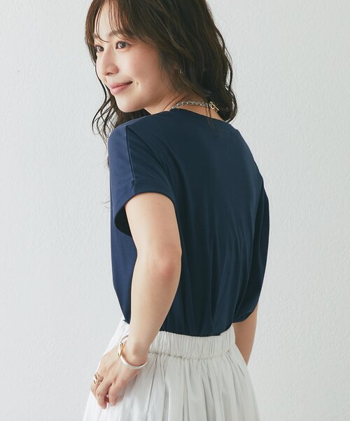 La boutique BonBon(ラブティックボンボン)の「【復刻・今すぐお届け!】ターンバックカットソー(Tシャツ/カットソー・レディース・ネイビー/オフホワイト/ピンク/ブラック・FREE)」の7枚目の写真