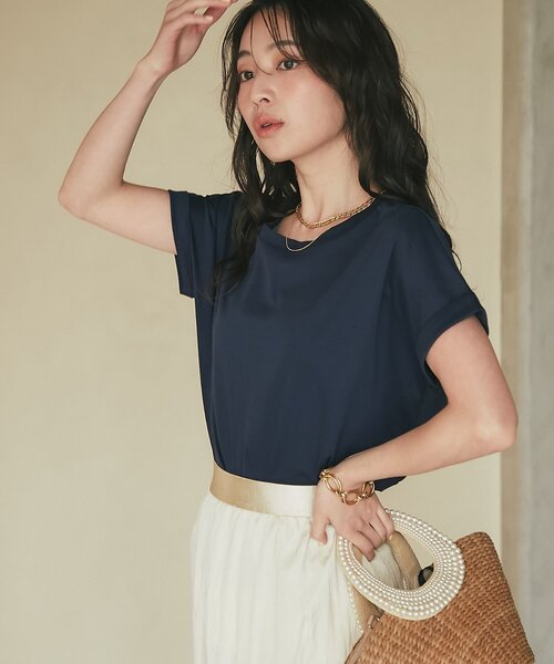 La boutique BonBon(ラブティックボンボン)の「【復刻・今すぐお届け!】ターンバックカットソー(Tシャツ/カットソー・レディース・ネイビー/オフホワイト/ピンク/ブラック・FREE)」の14枚目の写真