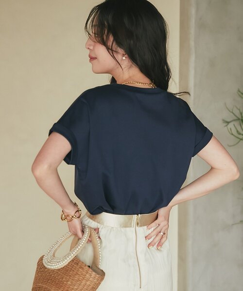 La boutique BonBon(ラブティックボンボン)の「【復刻・今すぐお届け!】ターンバックカットソー(Tシャツ/カットソー・レディース・ネイビー/オフホワイト/ピンク/ブラック・FREE)」の16枚目の写真