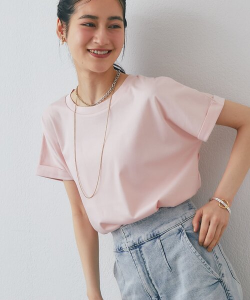 La boutique BonBon(ラブティックボンボン)の「【復刻・追加オーダー決定!】ターンバックカットソー(Tシャツ/カットソー・レディース・ネイビー/オフホワイト/ピンク/ブラック・FREE)」の22枚目の写真