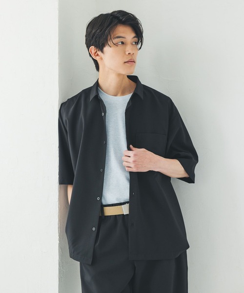 GLOBAL WORK(グローバルワーク)の「ノンストレスリッチシャツ半袖/634289(シャツ/ブラウス・メンズ・アッシュグレー/ブラック/ライトグリーン・SMALL/X-LARGE/MEDIUM/LARGE)」の7枚目の写真