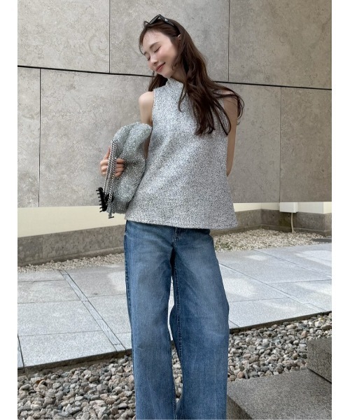 FRAY I.D(フレイアイディー)の「ハイネックカットソートップス/ウォッシャブル(Tシャツ/カットソー・レディース・アイボリー/ブラック/マルチ・F)」の19枚目の写真
