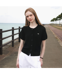 Boucle Short Sleeve Cardigan [Black]