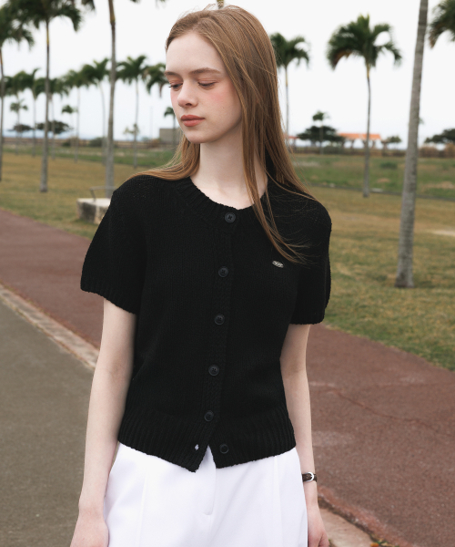 DEHEVE（デヘヴェ）の「Boucle Short Sleeve Cardigan [Black]（カーディガン/ボレロ・レディース・ブラック・OS）」の10枚目の写真