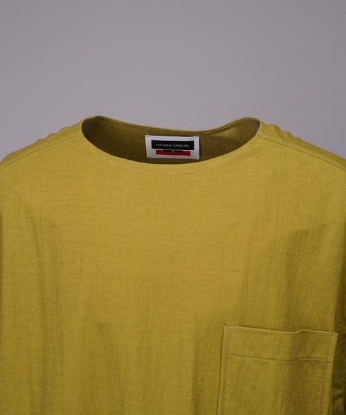 MAISON SPECIAL（メゾンスペシャル）の「《UNISEX》Woven-like Smooth Prime-Over Short-sleeved T-shirt/ウーブンライクスムースプライムオーバーショートスリーブTシャツ【MAISON SPECIAL/メゾンスペシャル】（Tシャツ/カットソー・メンズ・ブラック/マスタード・2/1/0）」の15枚目の写真