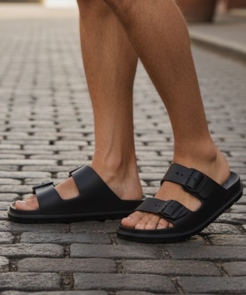 Doubleu(ダブリュー)の「doubleu / SLIDE BUCKLE / BLACK(サンダル・メンズ・ブラック・40/41/42/43)」の1枚目の写真