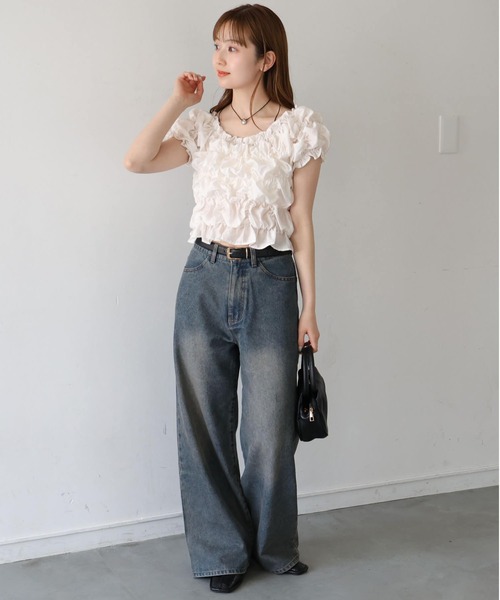tiptop(ティップトップ)の「ランダムシャーリング2wayブラウス(シャツ/ブラウス・レディース・ホワイト系その他/ブラック/サックスブルー/オフホワイト/ブラック系その他・FREE)」の15枚目の写真