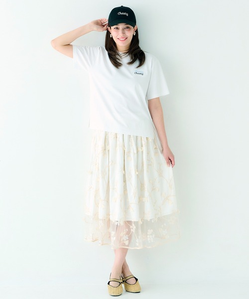 Chesty(チェスティー)の「【ZOZO先行】刺繍Tシャツ(logo)(Tシャツ/カットソー・レディース・ホワイト×ピンク/ネイビー×ホワイト/ホワイト×ブルー・FREE)」の10枚目の写真