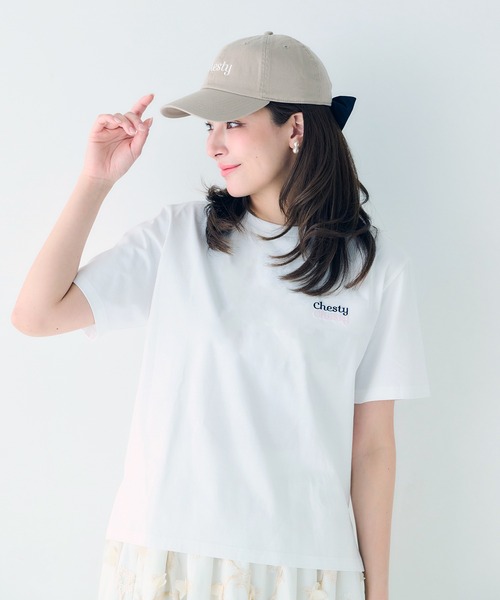 Chesty(チェスティー)の「【ZOZO先行】刺繍Tシャツ(logo)(Tシャツ/カットソー・レディース・ホワイト×ピンク/ネイビー×ホワイト/ホワイト×ブルー・FREE)」の13枚目の写真